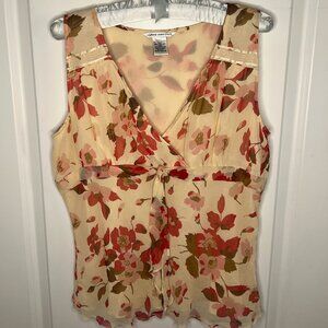 Vintage 90s Silk Richard Malcolm silk floral tie front tank top